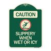 Signmission Caution Slippery When Wet or Icy W/ Graphic Heavy-Gauge Aluminum Sign, 24" H, G-1824-24285 A-DES-G-1824-24285